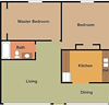 2 bedroom/ 1 bath upstairs